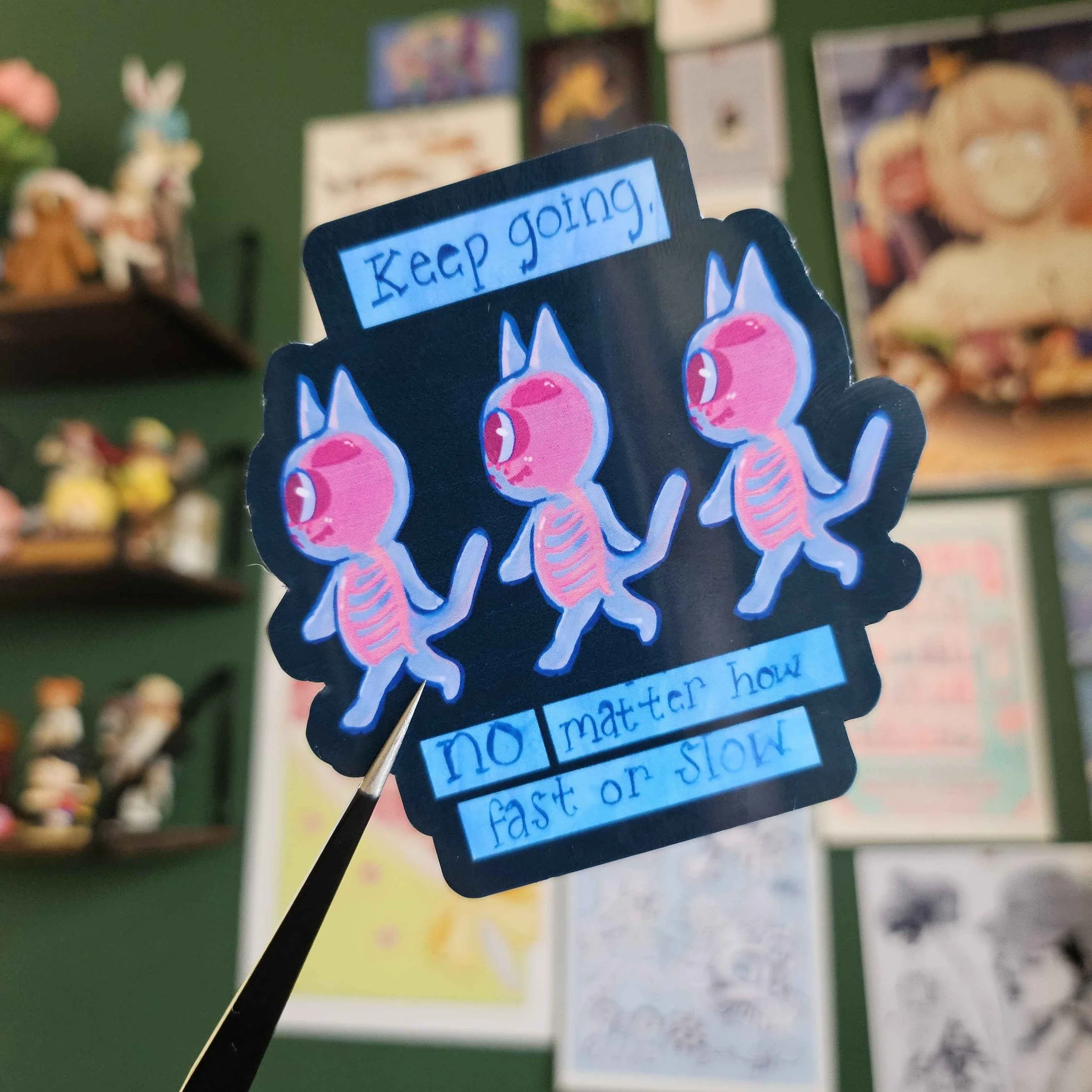 skeleton cats sticker