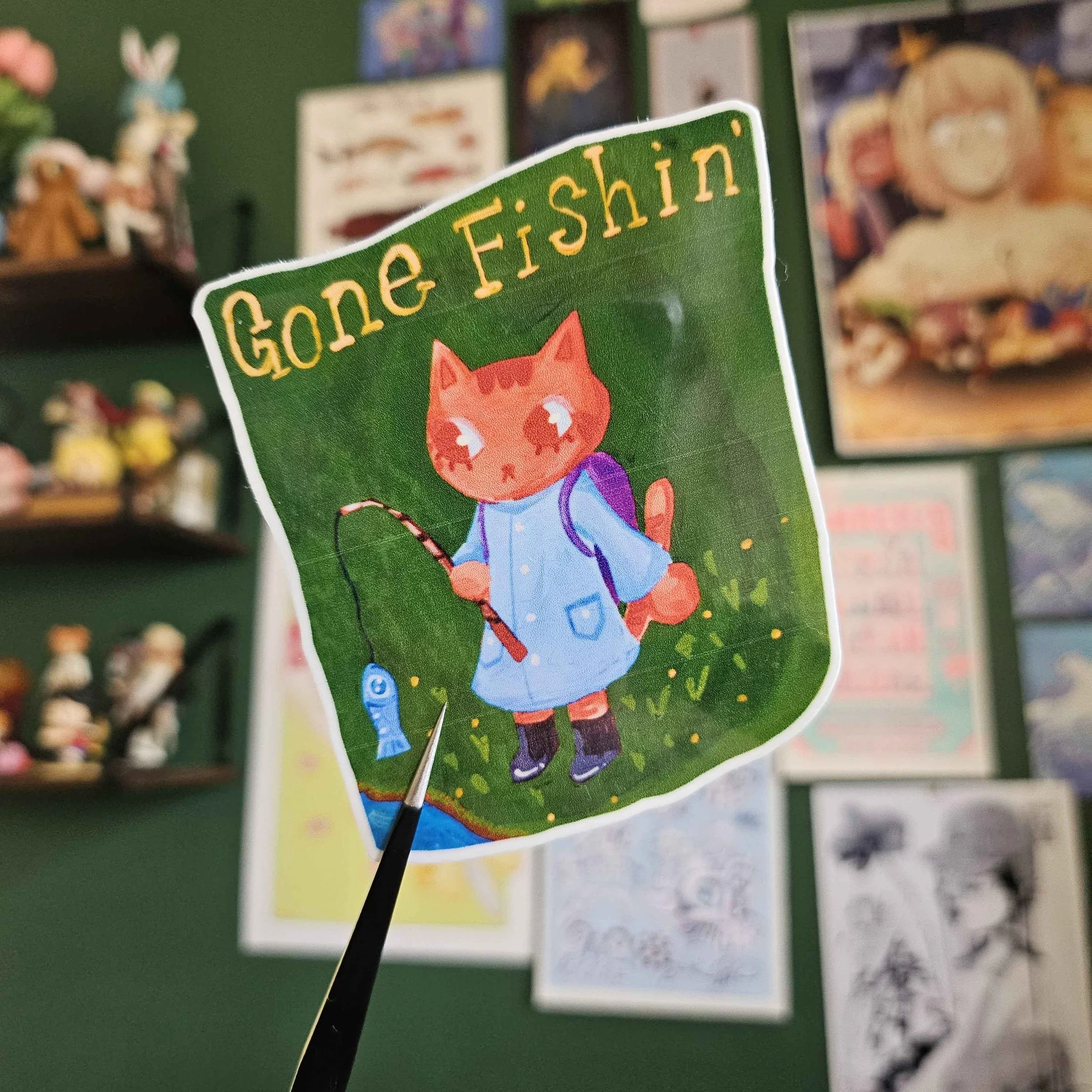 gone fishin' sticker