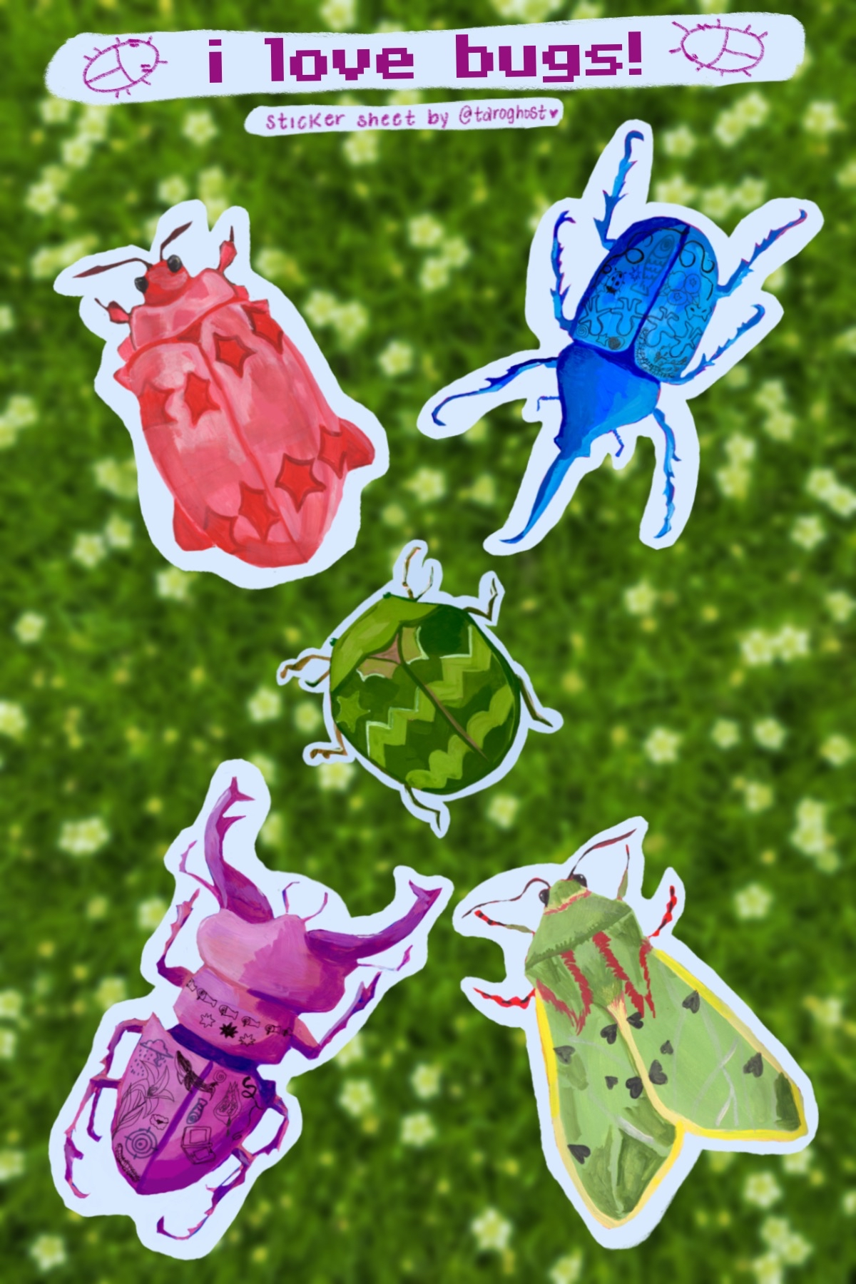 i love bugs! sticker sheet