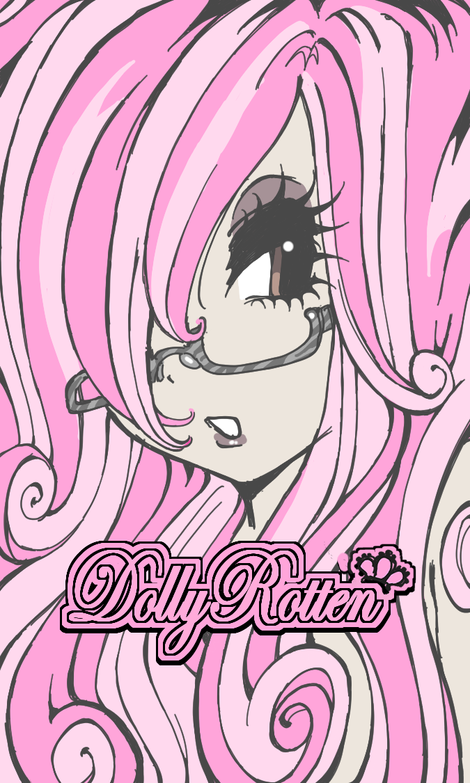 DOLLYROTTEN, dolly boy, pink hair, megane, megane cute, 2000s anime, dress up game
