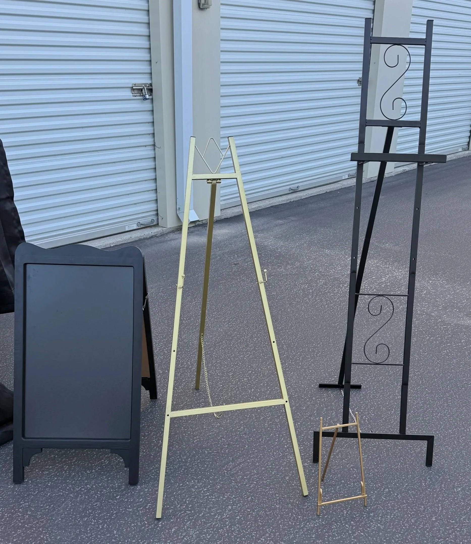 Chalkboard & Easels 
Pickup or Delivery — $10 each

(delivery fee based on mileage)