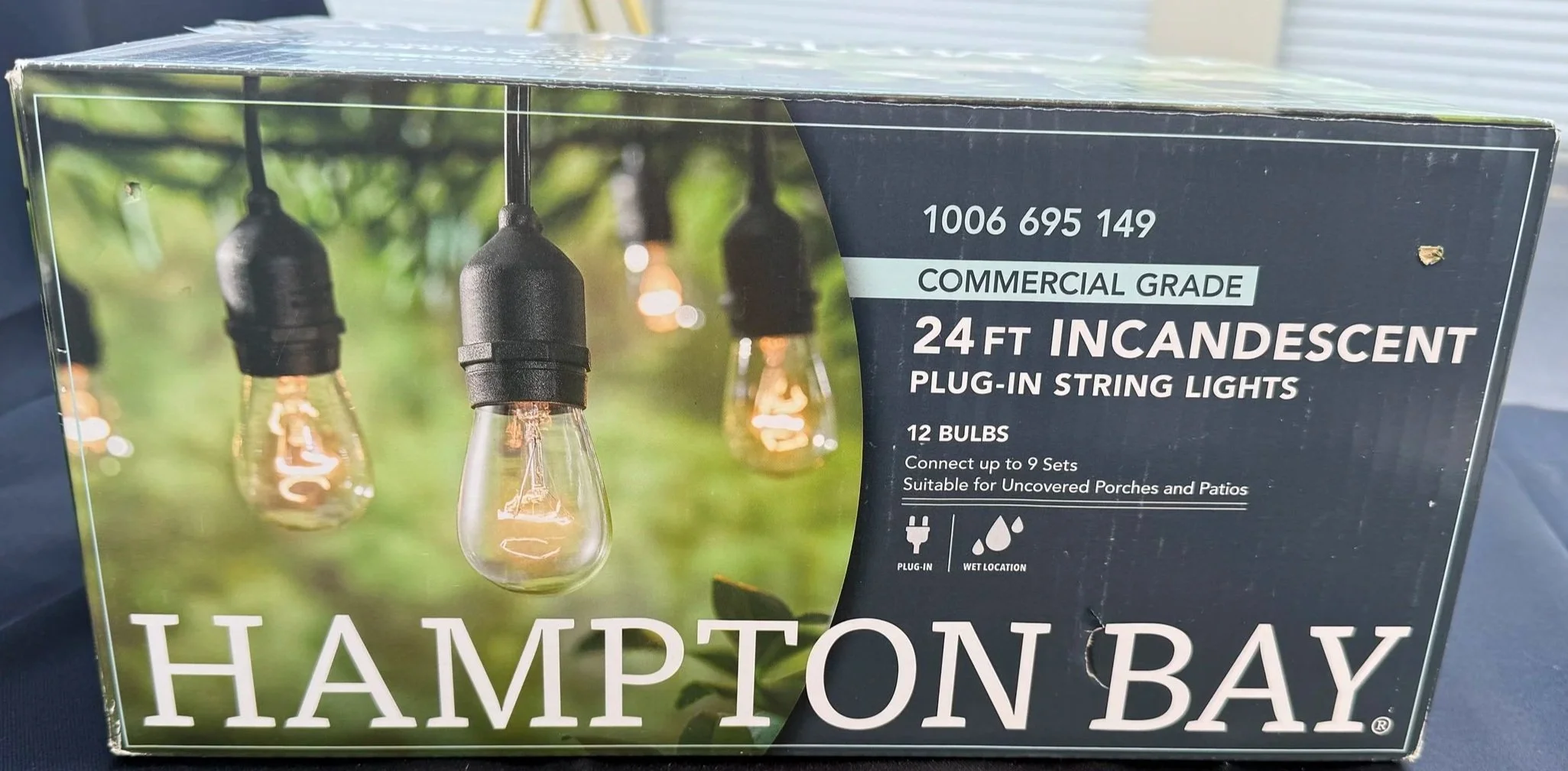 String Lights (Hampton Bay Set)
Pickup or Delivery — $25 per strand

(approximately 50 ft coverage per strand - delivery fee based on mileage)