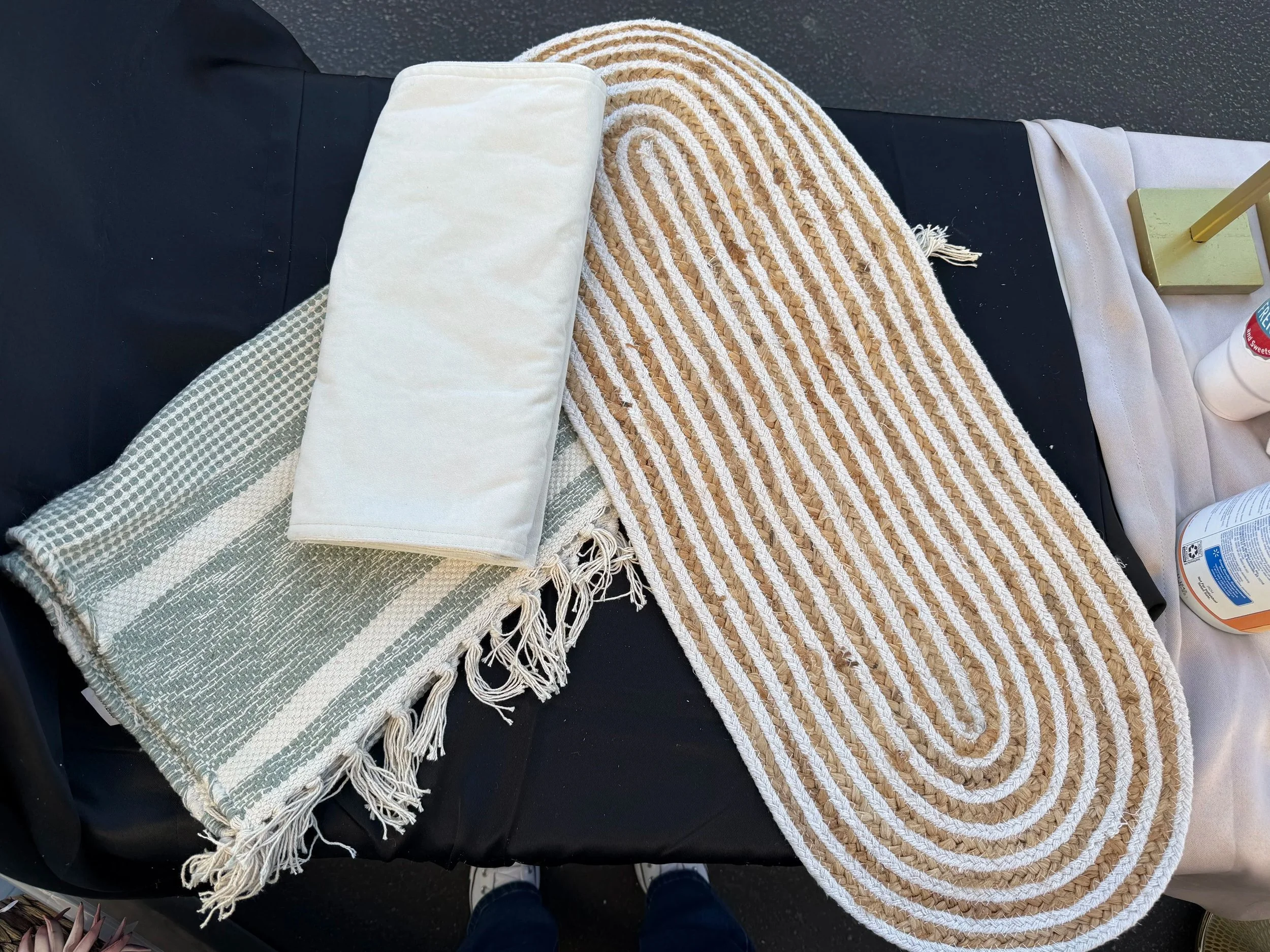 Rugs & Runners
Pickup or Delivery — $5 each

(ideal for aisle styling, lounge setups, or layered décor accents - delivery fee based on mileage)