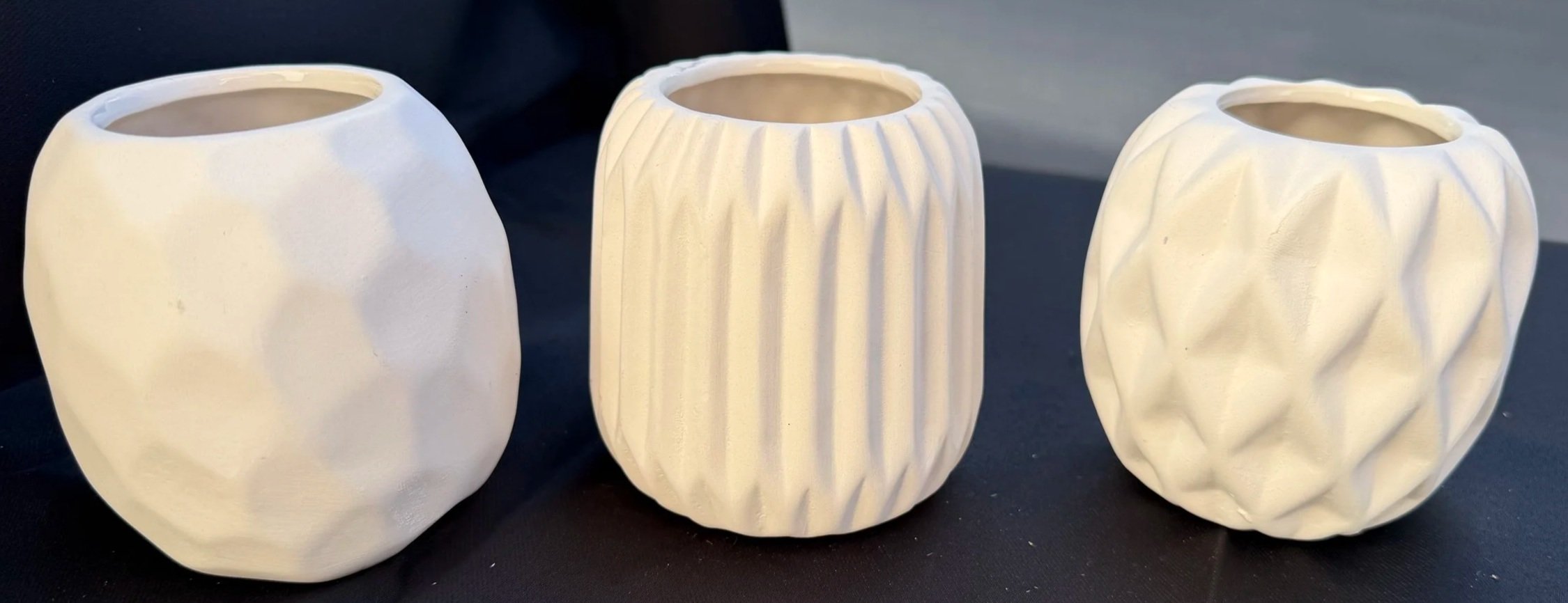 White Ceramic Large Votives / Small Vases
Pickup or Delivery — $1 each

(delivery fee based on mileage)