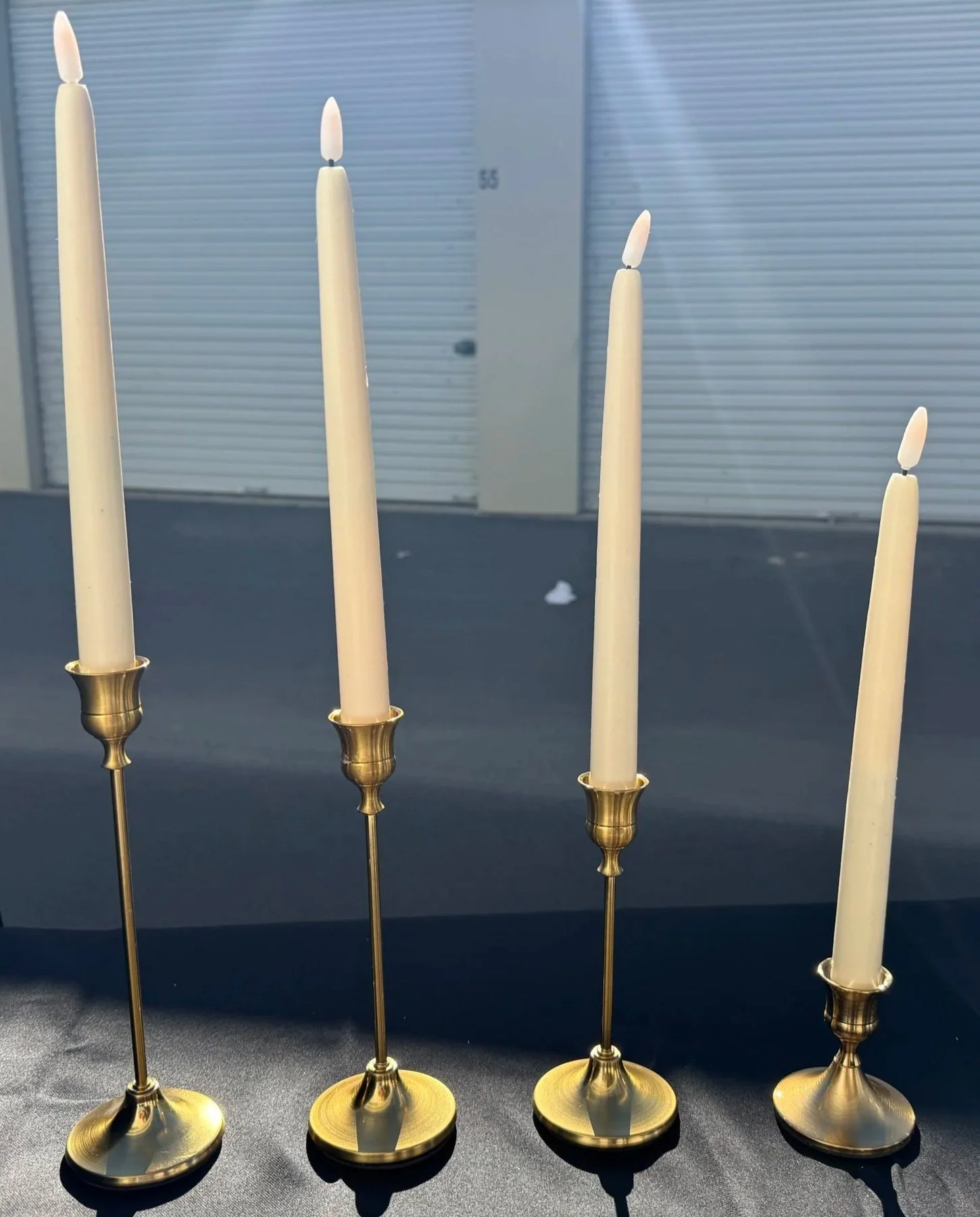 Gold Candlestick Holders
Pickup or Delivery — $4 per set (holders w/ candlesticks)

(delivery fee based on mileage)