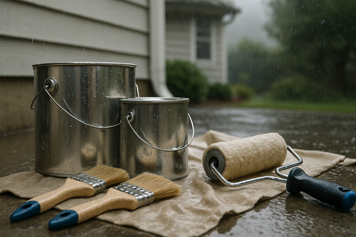Some paints can handle rain in 4 hours, other paints need 36 hours.