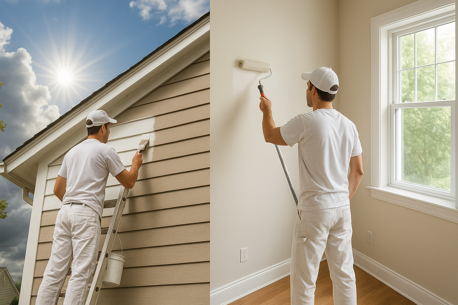 Sometimes better to paint inside when sun is beating down!