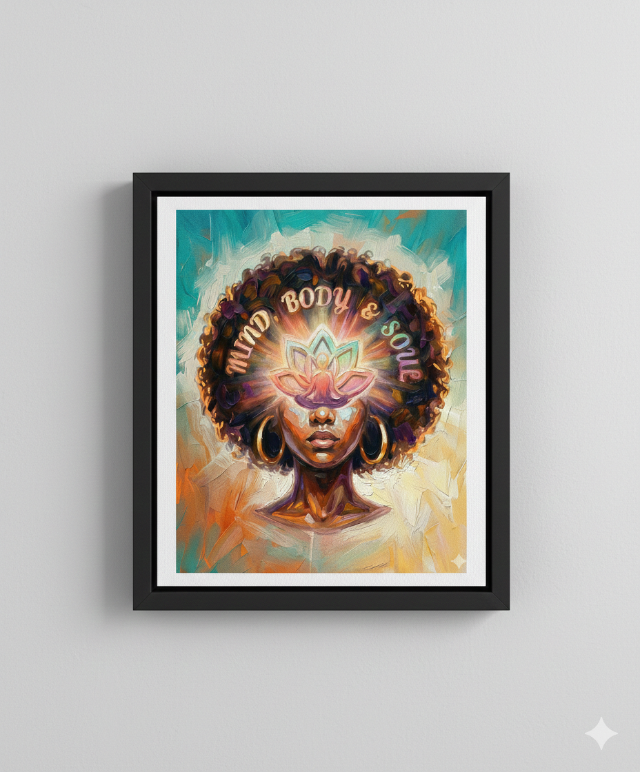 Mind, Body, Soul Canvas - A Peace of Mind is Priceless w/Frame