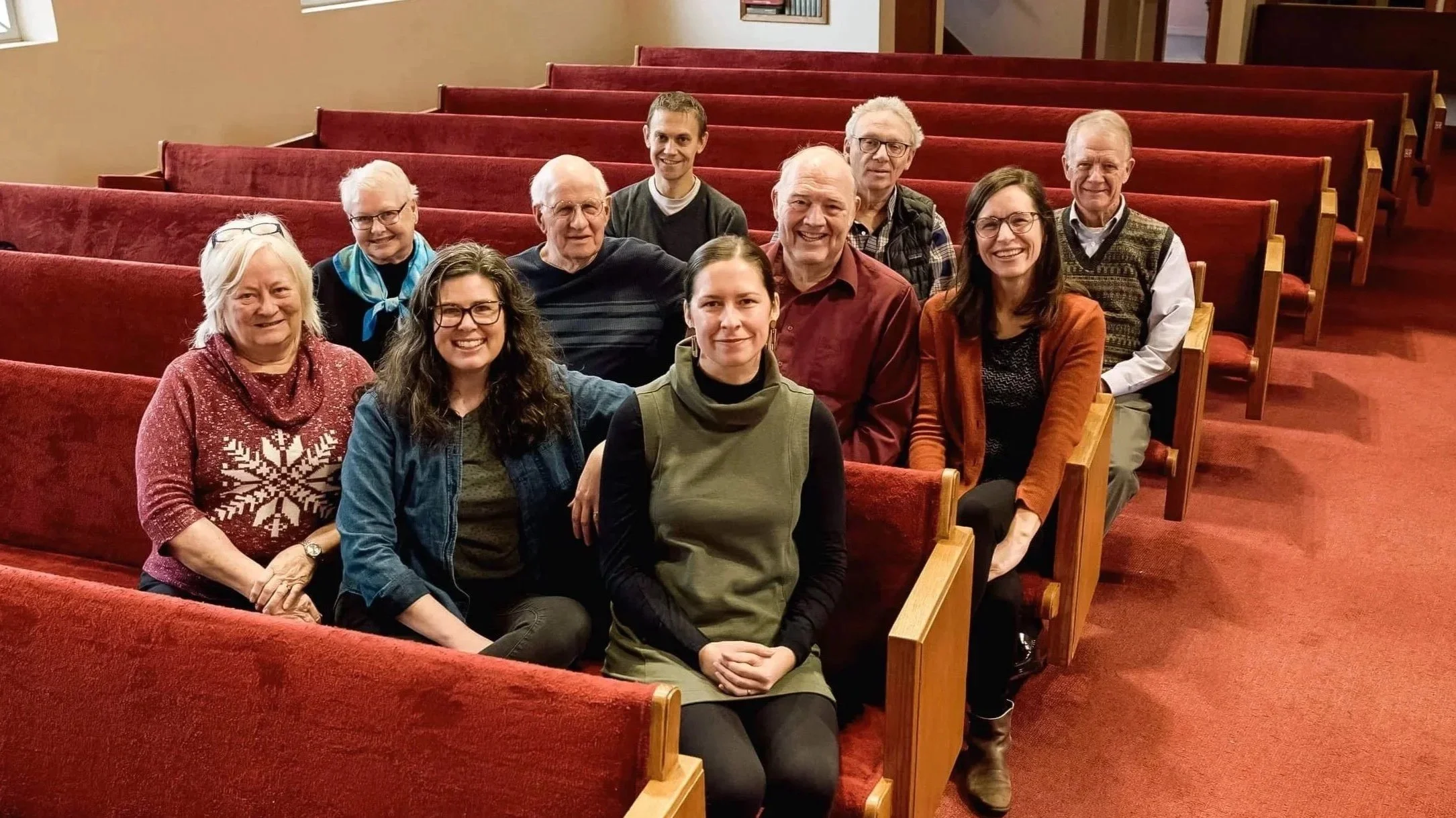 Group portrait of the Crown Hill Church Council, made up of four women and six men, at Crown Hill Church.