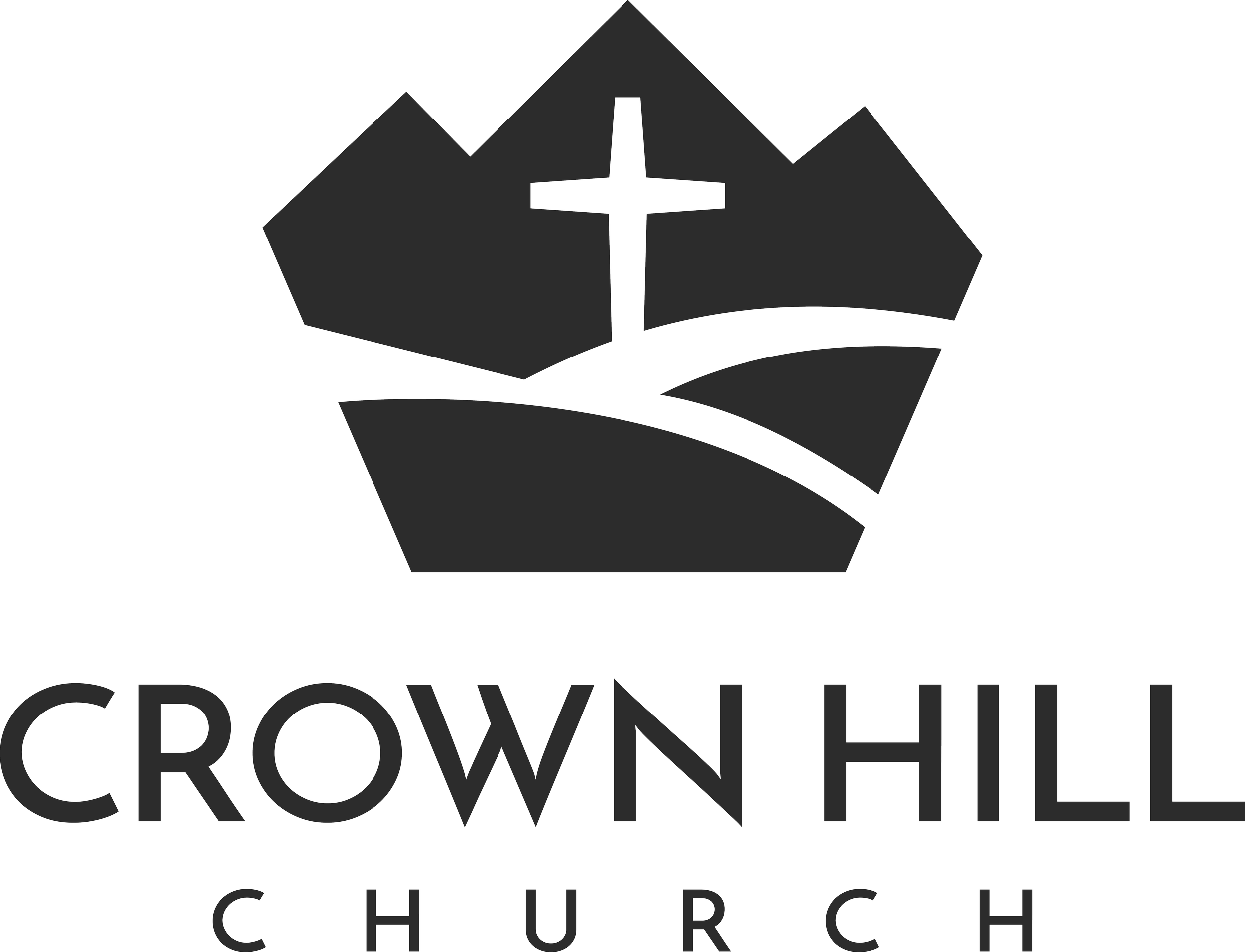 Crown Hill Church logo featuring a cross and rolling hills within a crown shape, representing a Christian church in the Crown Hill neighborhood of Seattle, Washington.