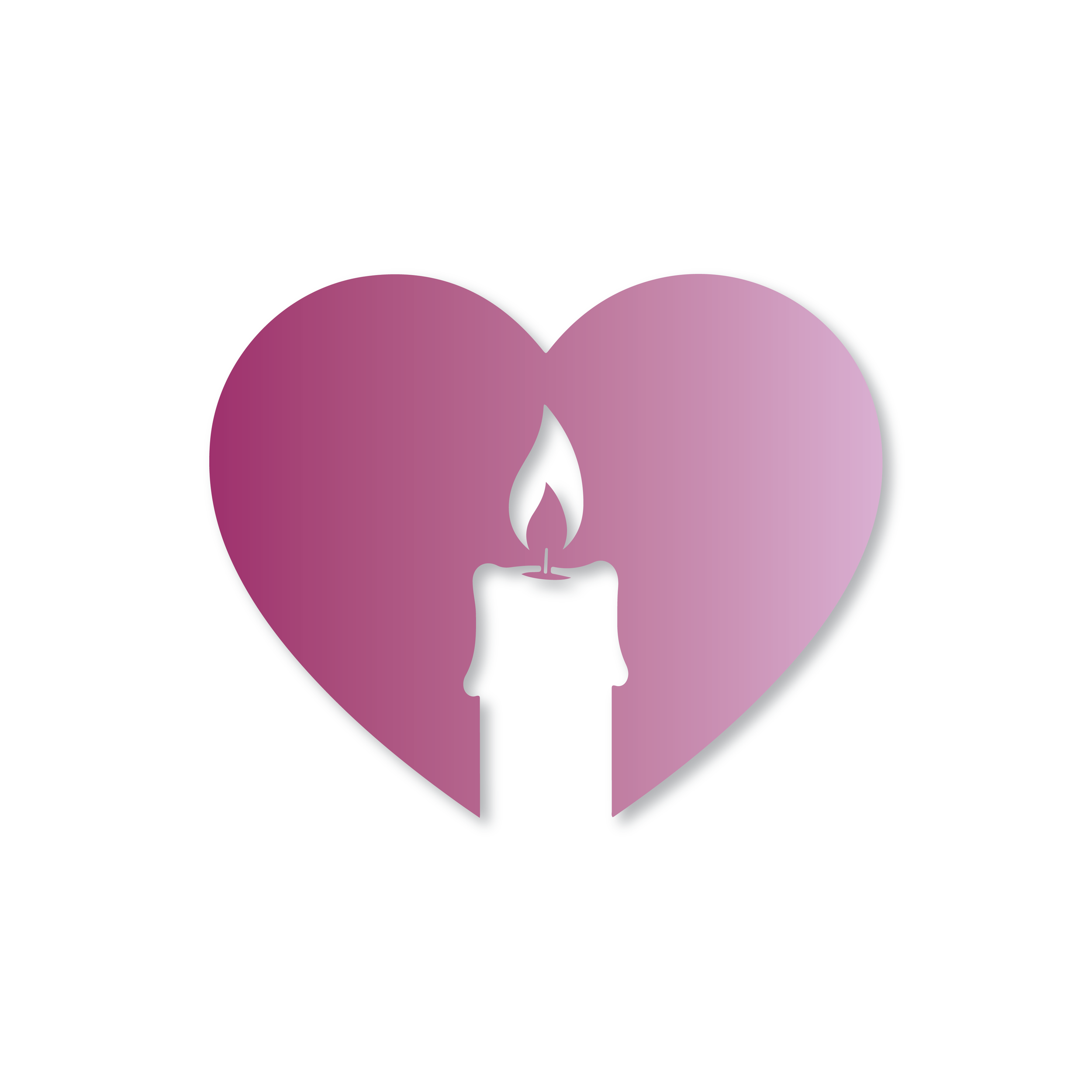 Heart with a candle flame, representing hope and encouragement.