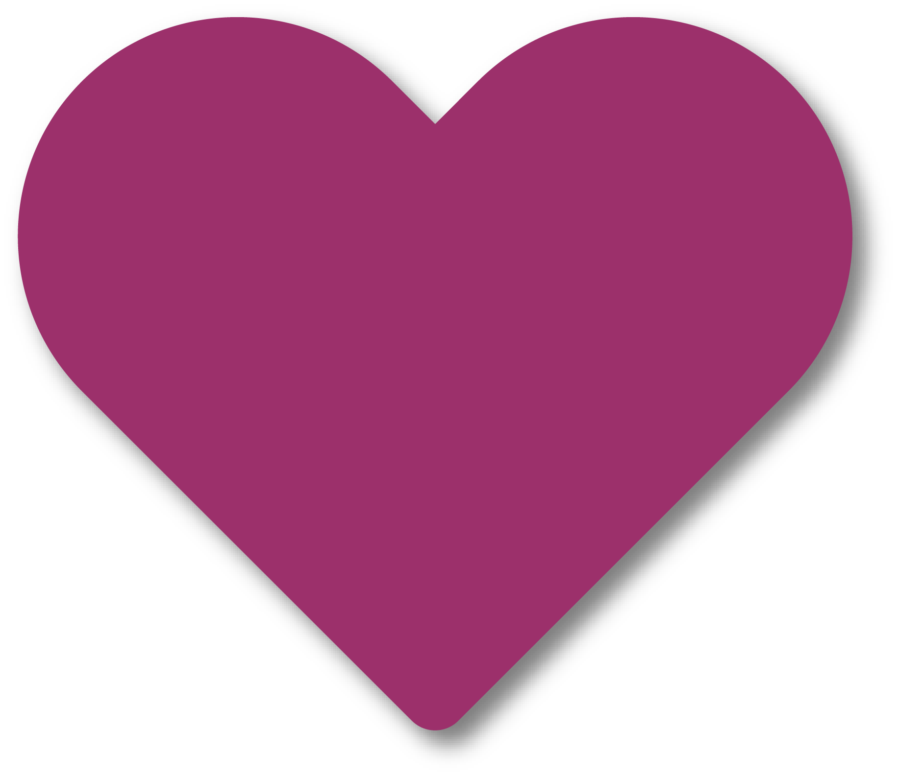 A large purple heart shape.
