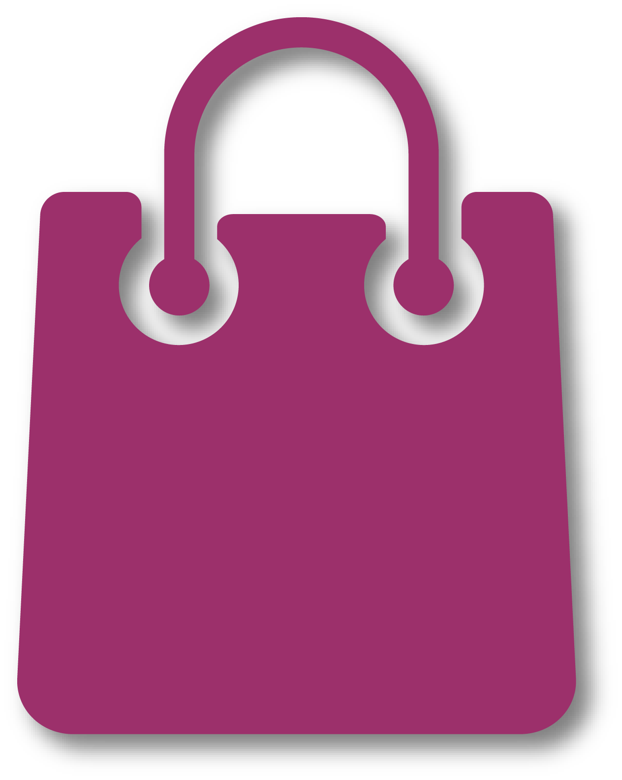 Icon of a purple shopping bag with handles.