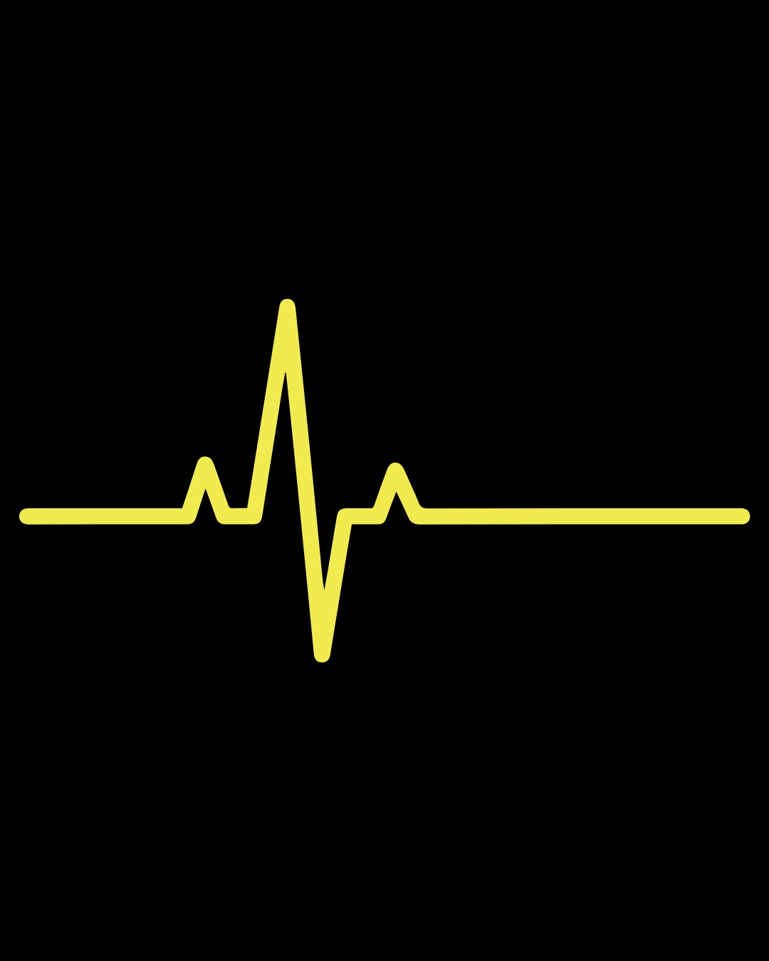 A yellow heartbeat line illustration with the text "Stay Alive" and the phrase "Monitor Your Heart Rate" on a black background.