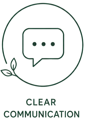 Clear communication icon representing responsive client service.