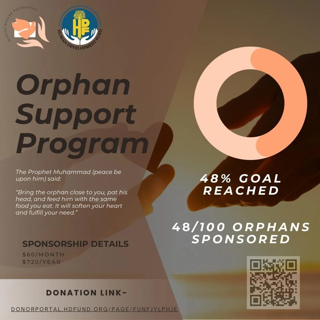 Alhamdulillah, we&rsquo;ve reached 48%of our Ramadan goal - 48 out of 100 orphans sponsored!

In these blessed nights, your generosity is already making a difference. Let&rsquo;s keep the momentum going and reach our goal of 100 orphans by Eid in hon