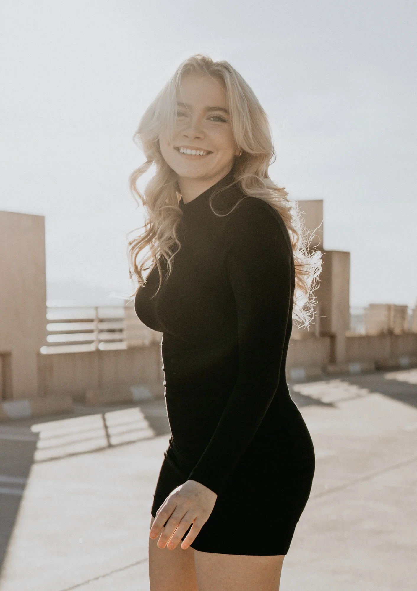 Rooftop senior photos in downtown Phoenix
