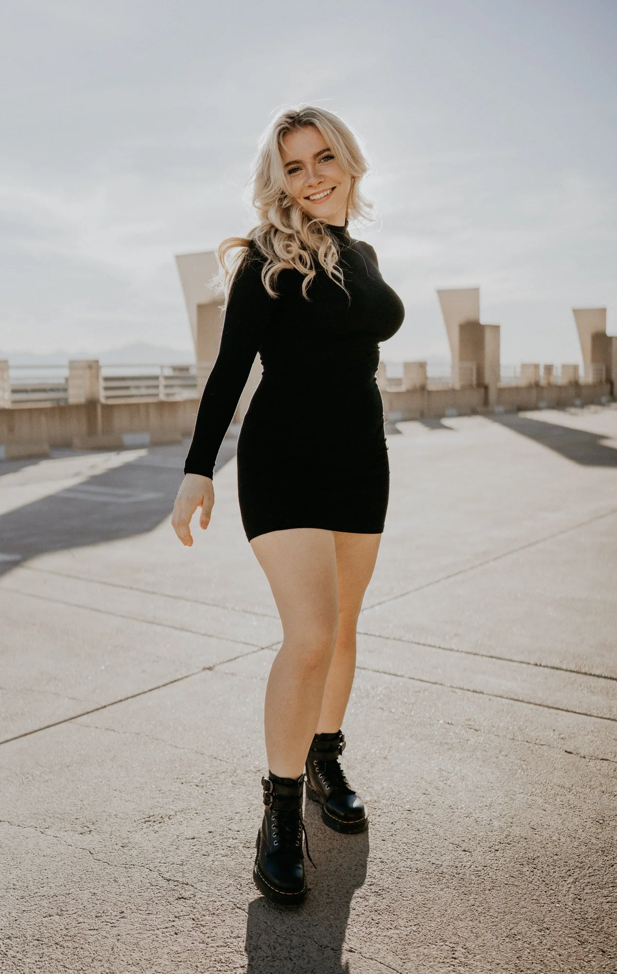 Rooftop senior photos in downtown Phoenix
