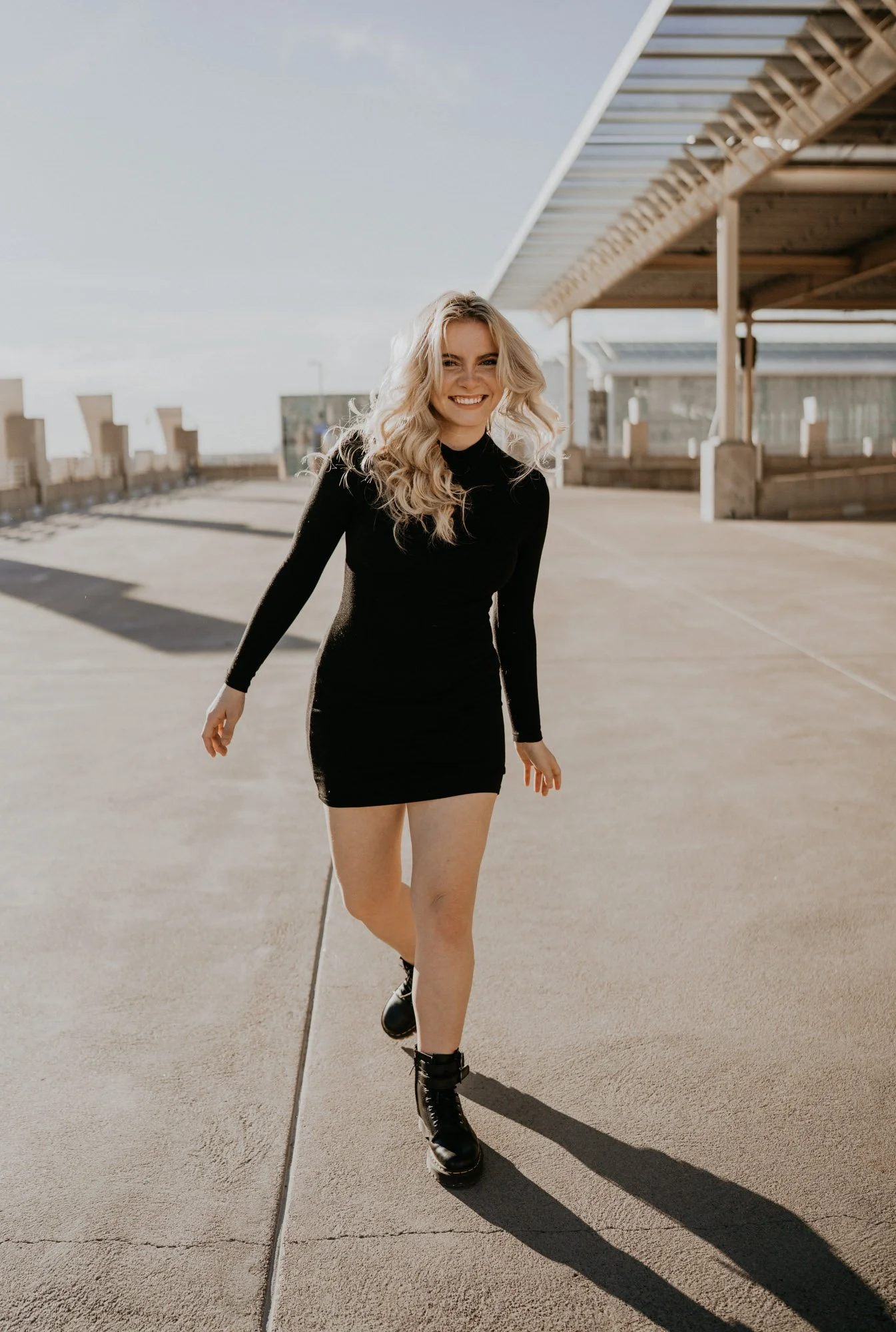 Rooftop senior photos in downtown Phoenix