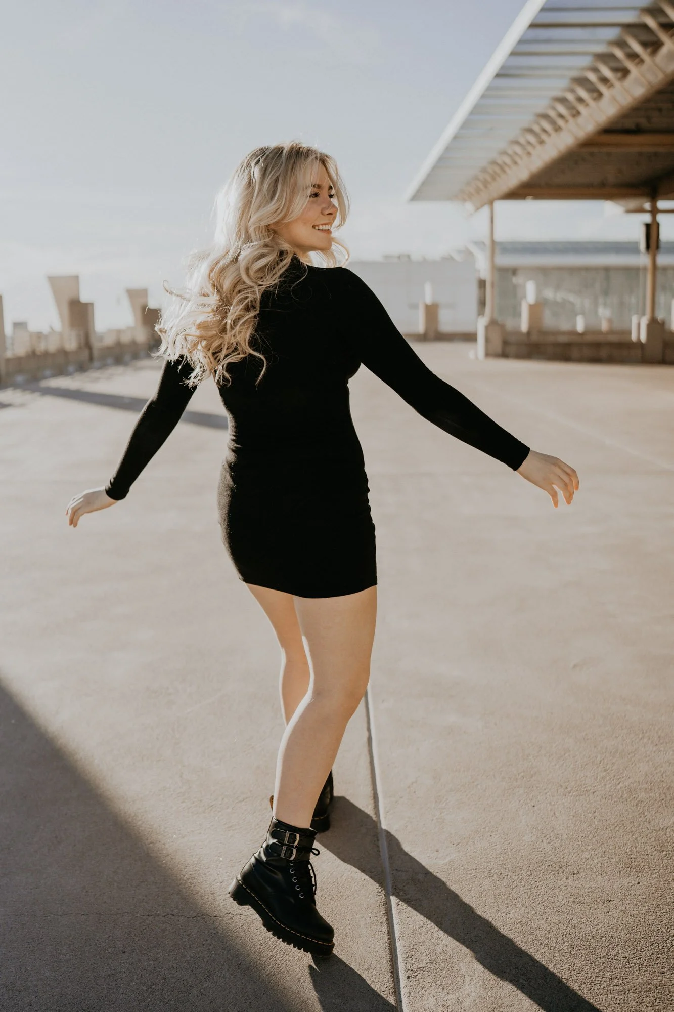 Rooftop senior photos in downtown Phoenix