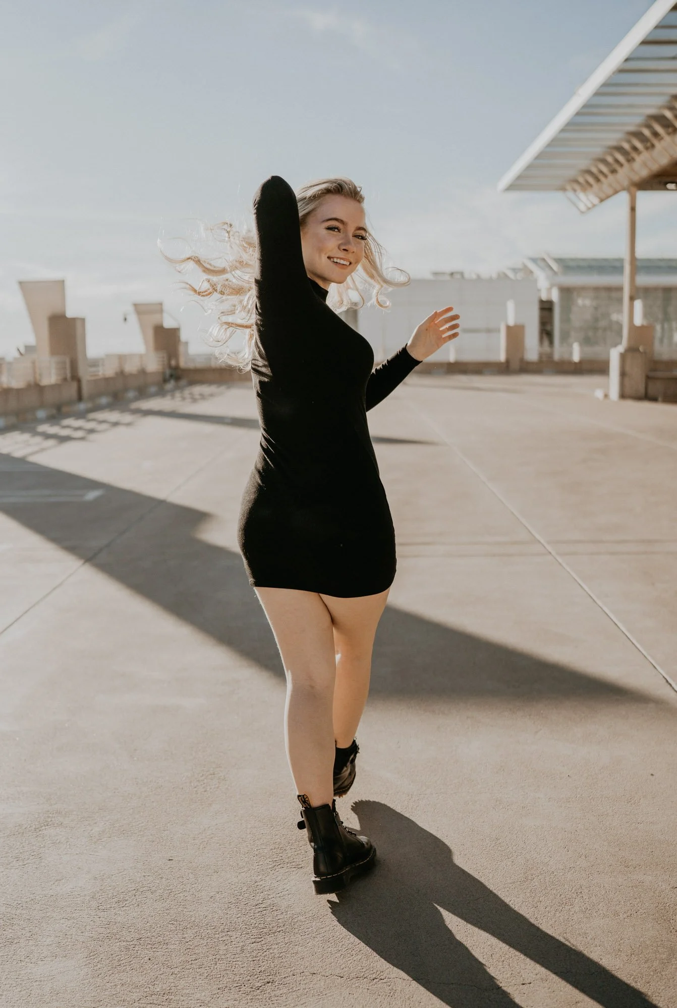 Rooftop senior photos in downtown Phoenix