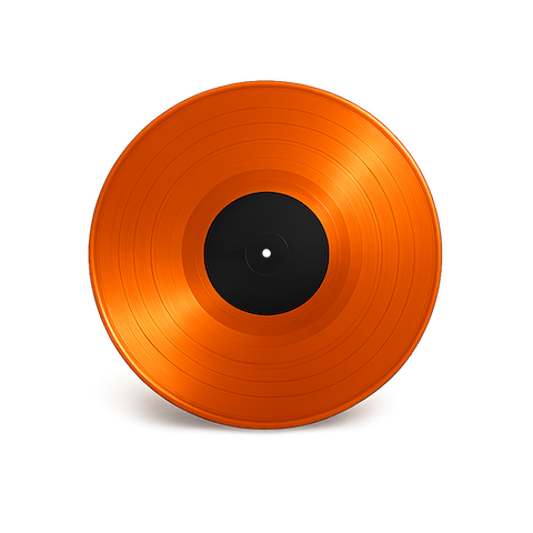 Orange metallic record.