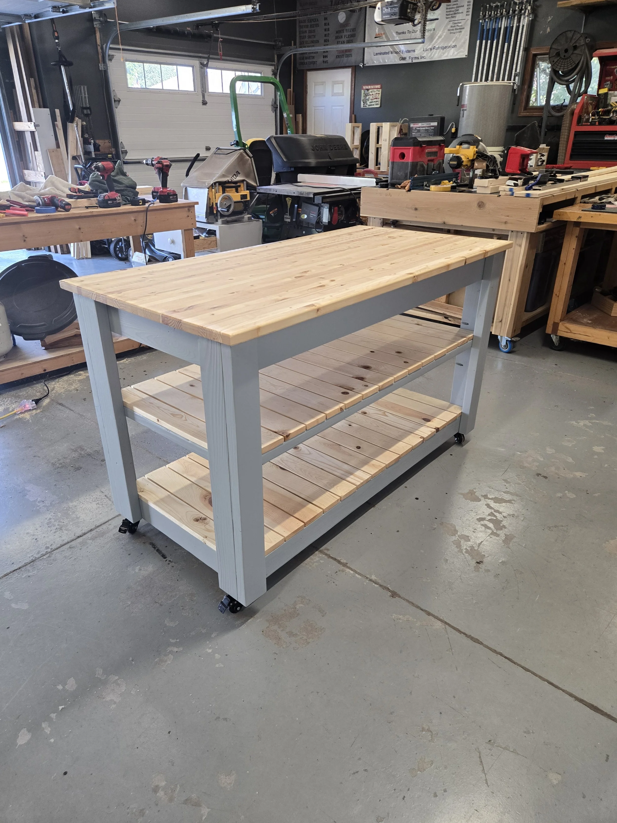 Crafters table built to the customers specifications and needs. 
