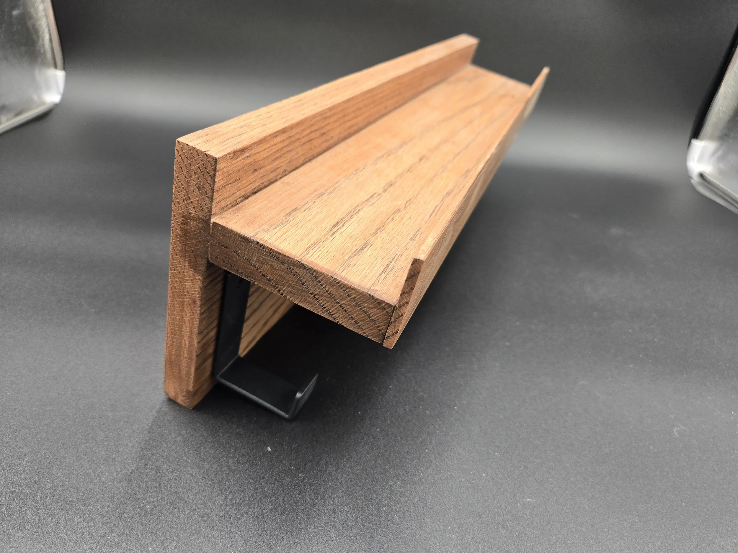 Oak shelf with key or coat hooks. made to your size and finish requirements