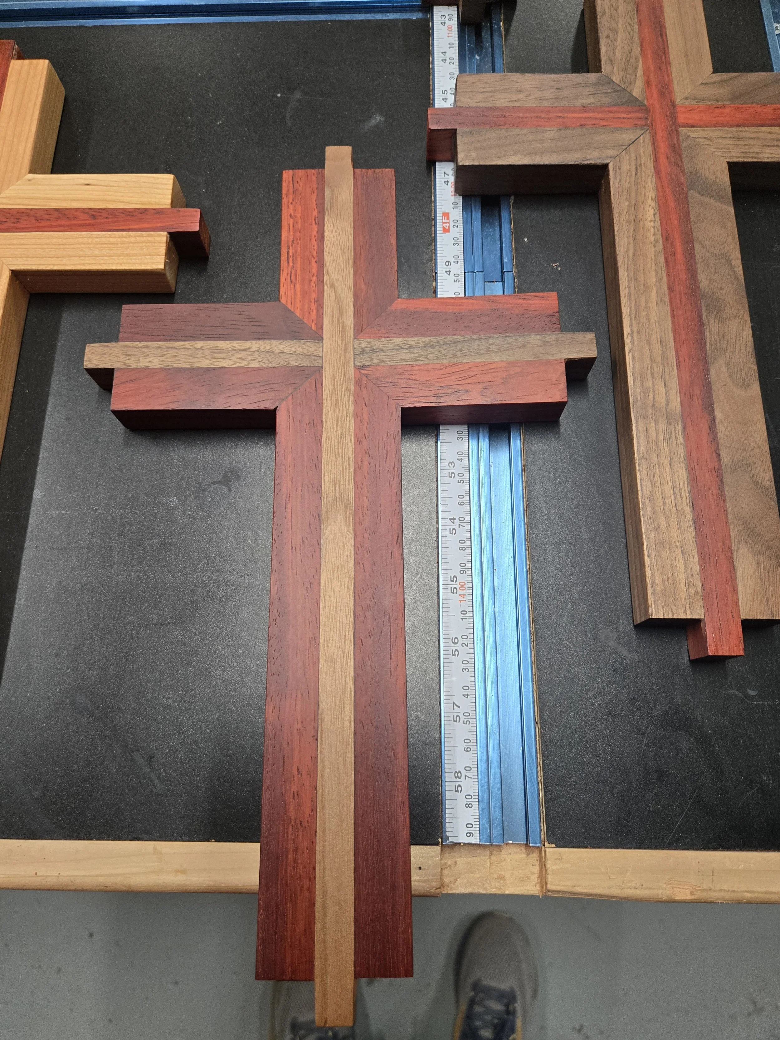 wall mount crosses for display. built with a variety of woods and colors. 