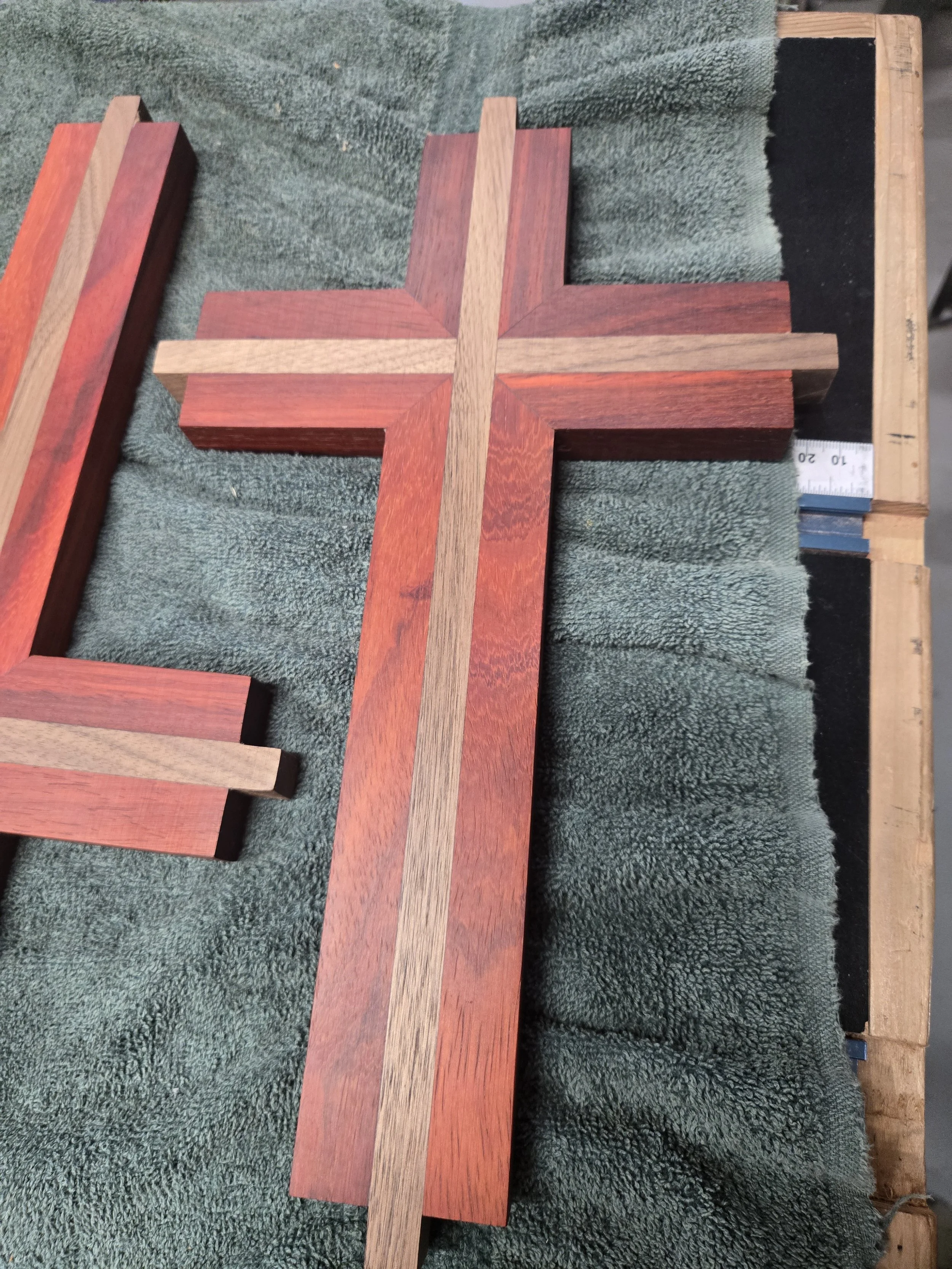 wall mount crosses for display. built with a variety of woods and colors. 
