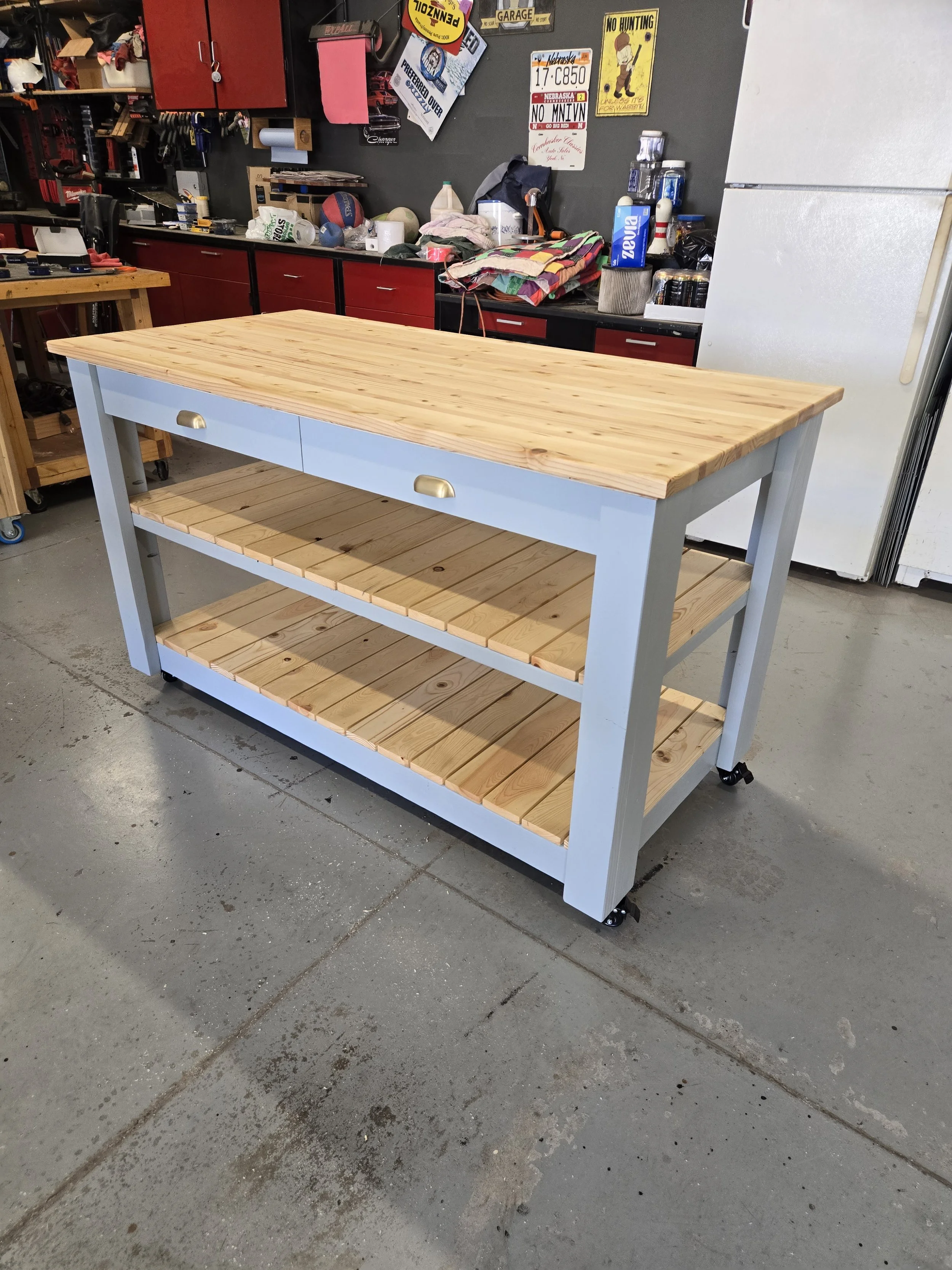 Crafters table built to the customers specifications and needs. 