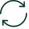 Cycle of hand recycling with arrows forming a circle