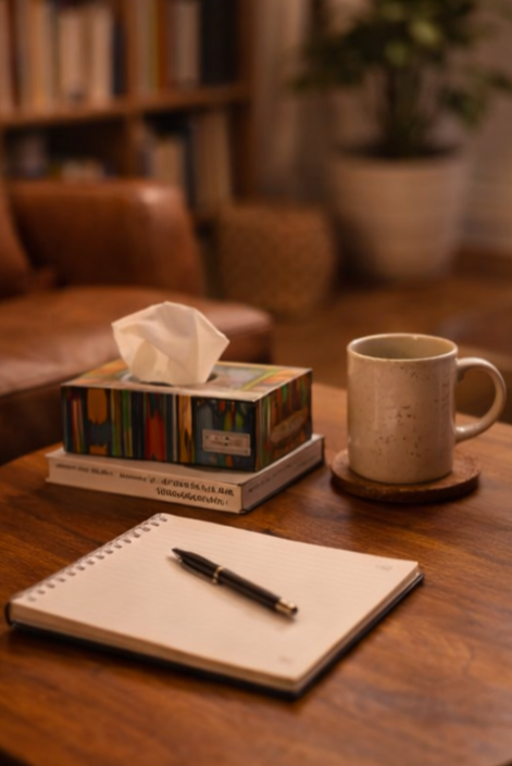Inviting and professional therapy office interior at Knots Counseling in Brooklyn, NY, designed for a safe and reflective psychotherapy experience.
