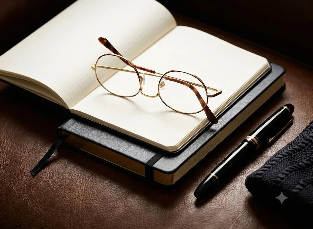 A prepared, professional workspace for clinical intake and psychodynamic therapy planning at Knots Counseling.