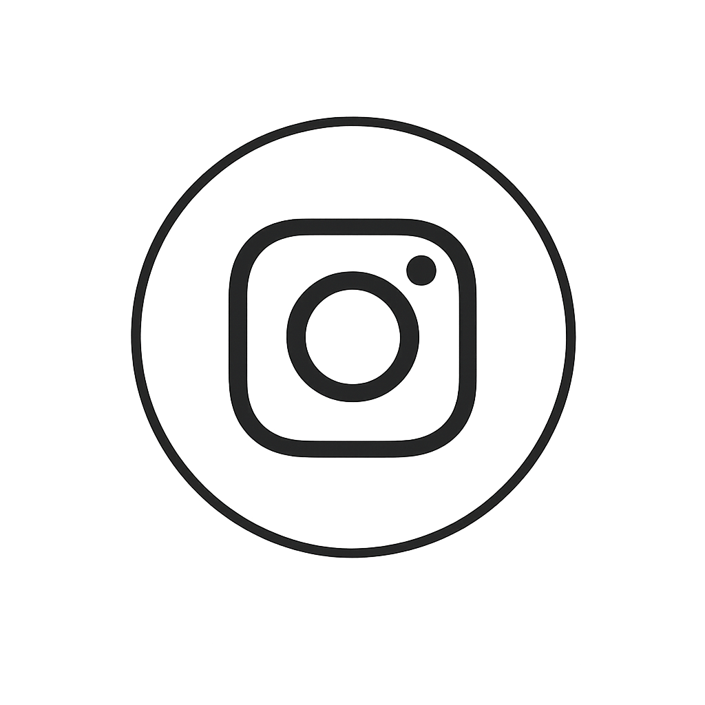 Instagram logo enclosed in a circle.