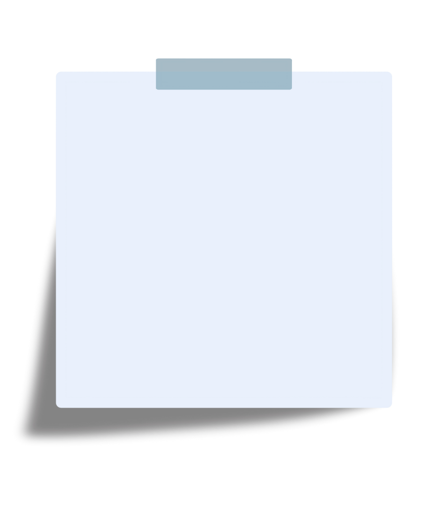 A blank white notepad with a gray paperclip at the top, isolated on a black background.