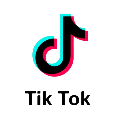 Logotipo de TikTok con texto debajo que dice 'TikTok'