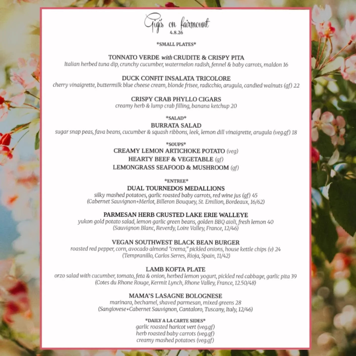 We look forward to serving you today!