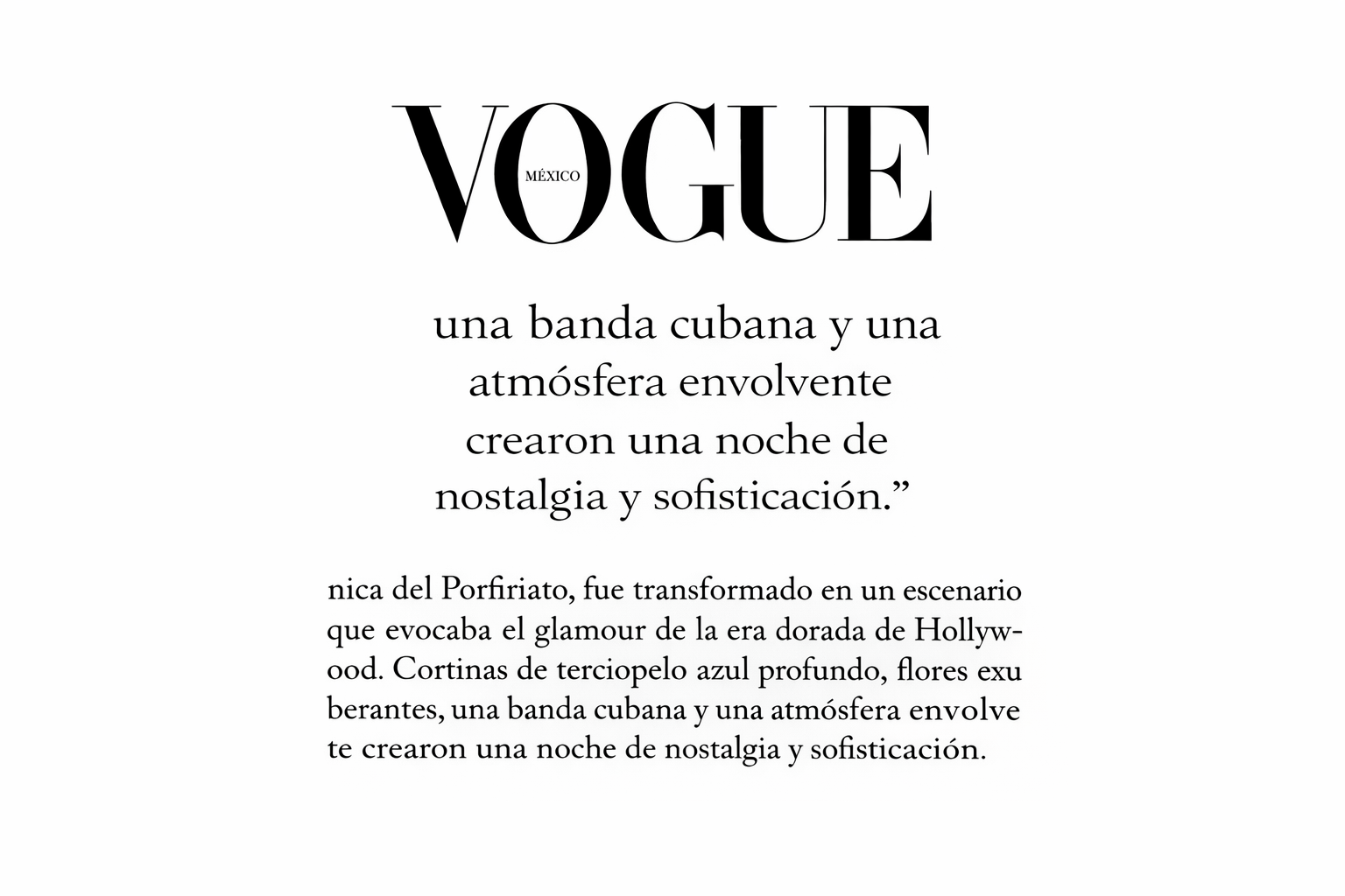 Vogue Mexico wedding article featuring a luxury Mexico City celebration with live music by Havana Nice