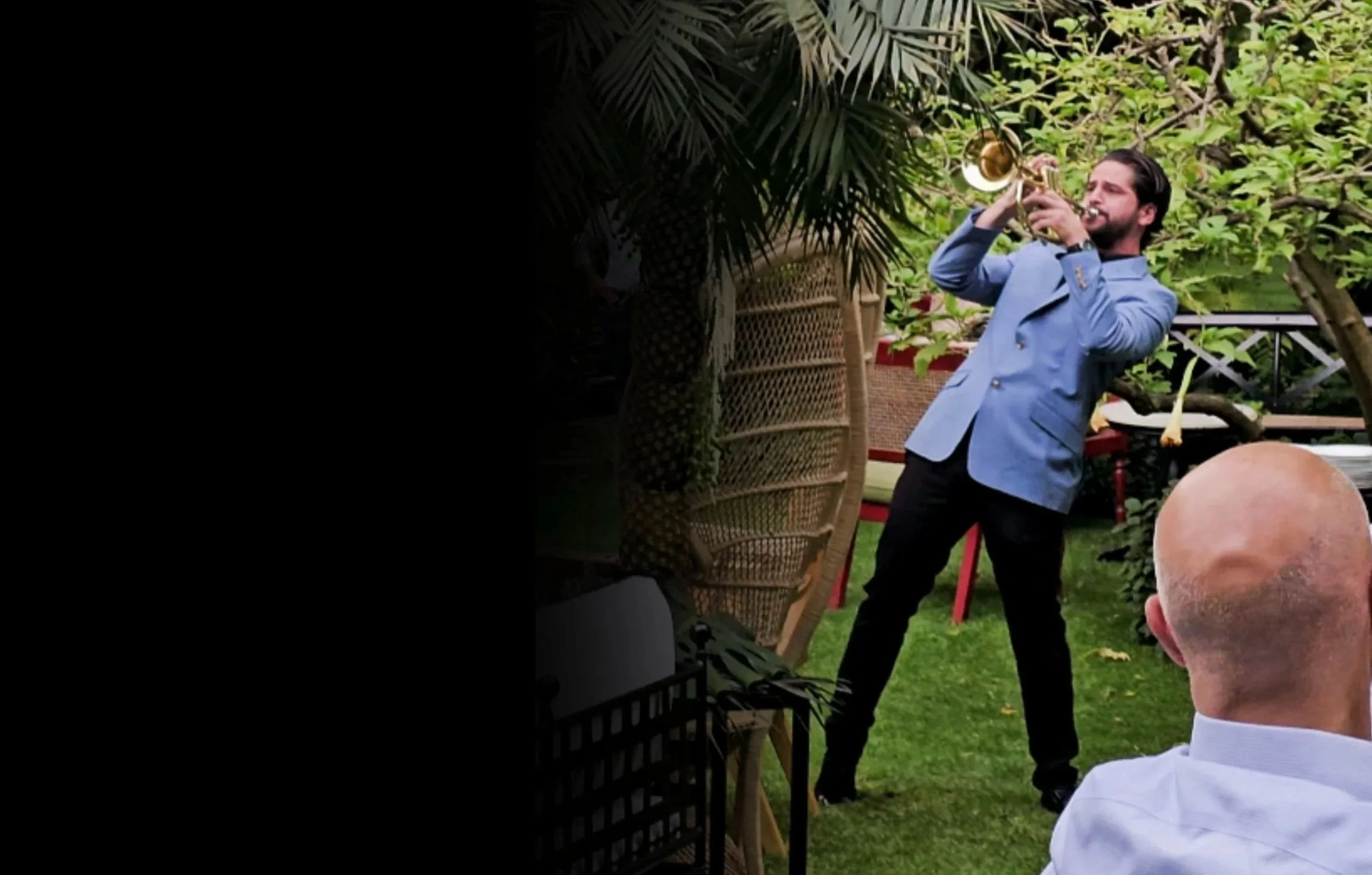 Havana Nice live trumpet performance at a private celebration hosted by Martha Debayle in Mexico City