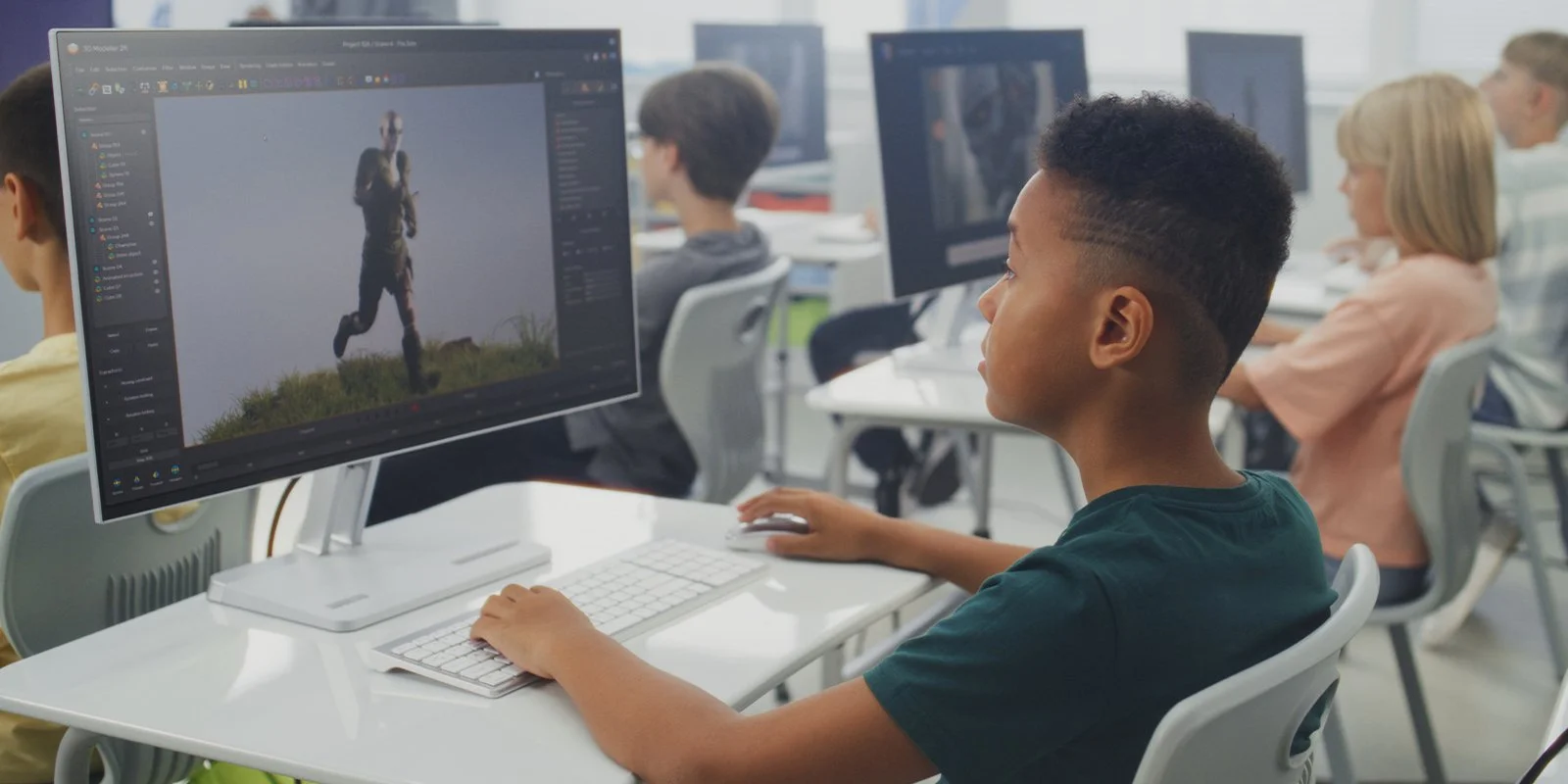 Middle and high school students build game development skills by coding and collaborating after school.