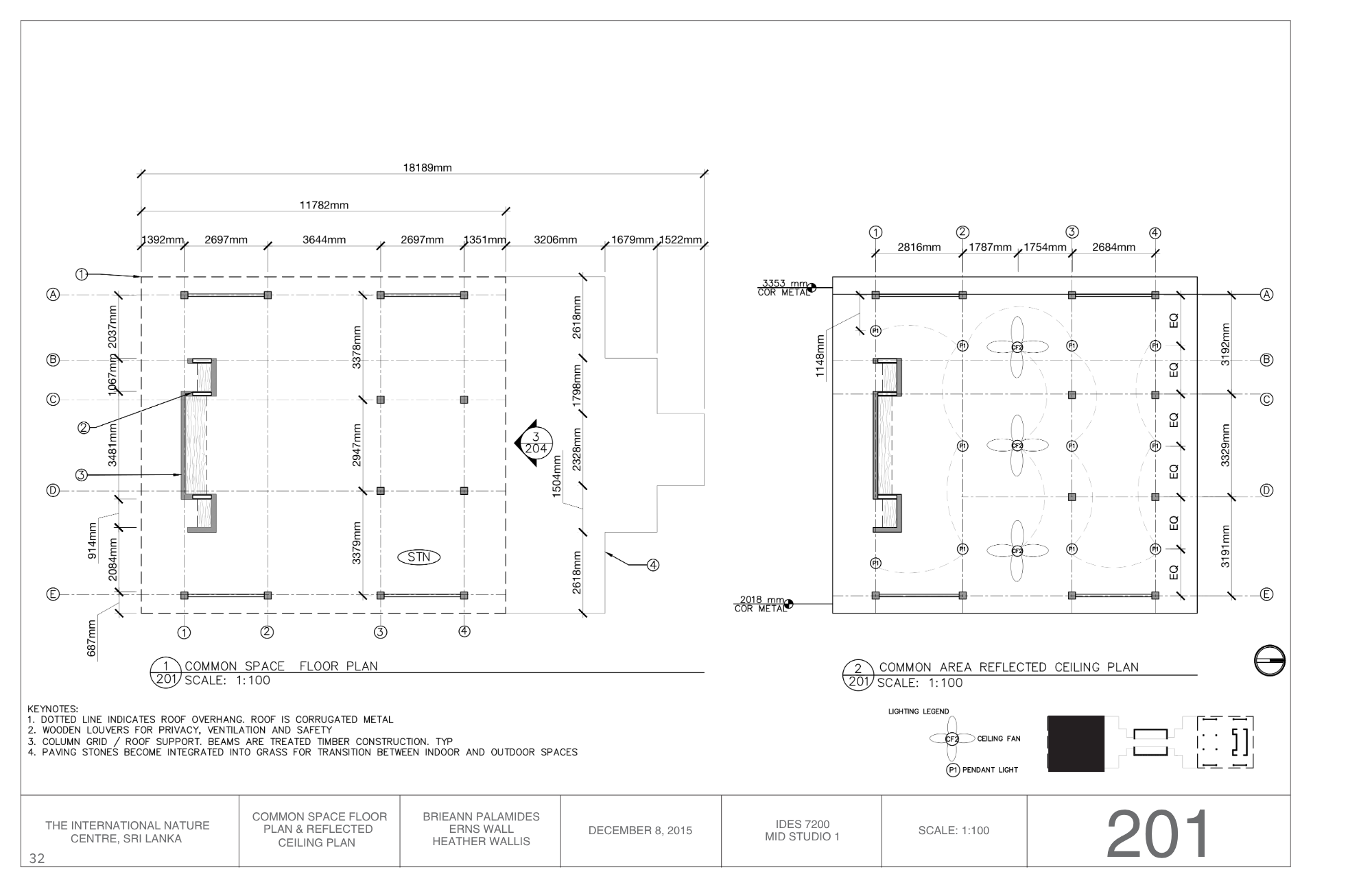 Architectural blueprint of a building's floor plan, showing structural details, measurements, and layout for indoor and outdoor spaces.