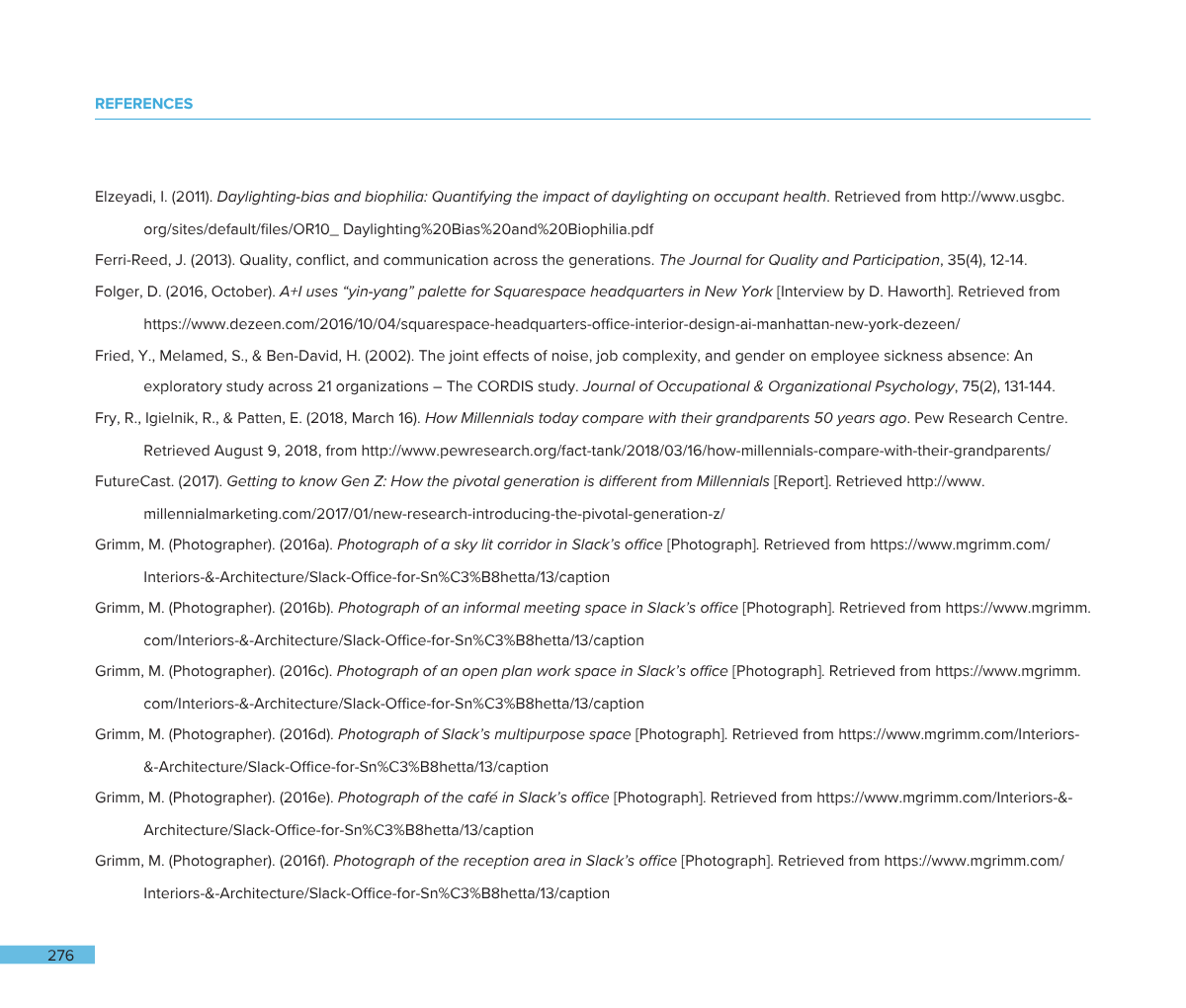 A list of references and citations in a research paper, with no images present.