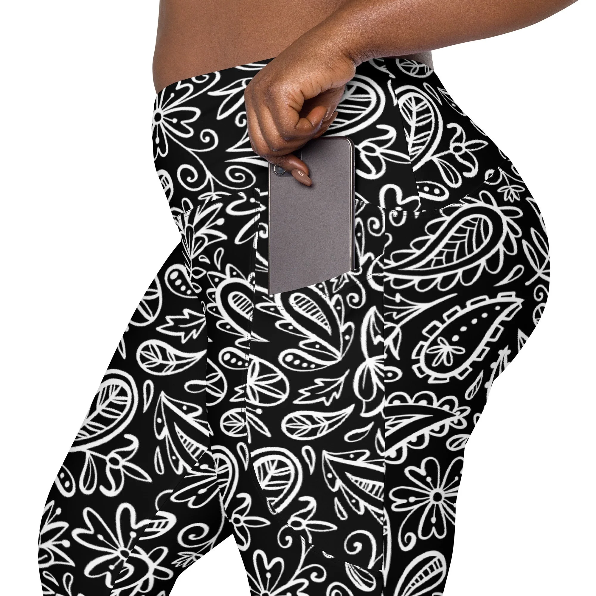 ROME | Black Paisley  - Pocket Leggings