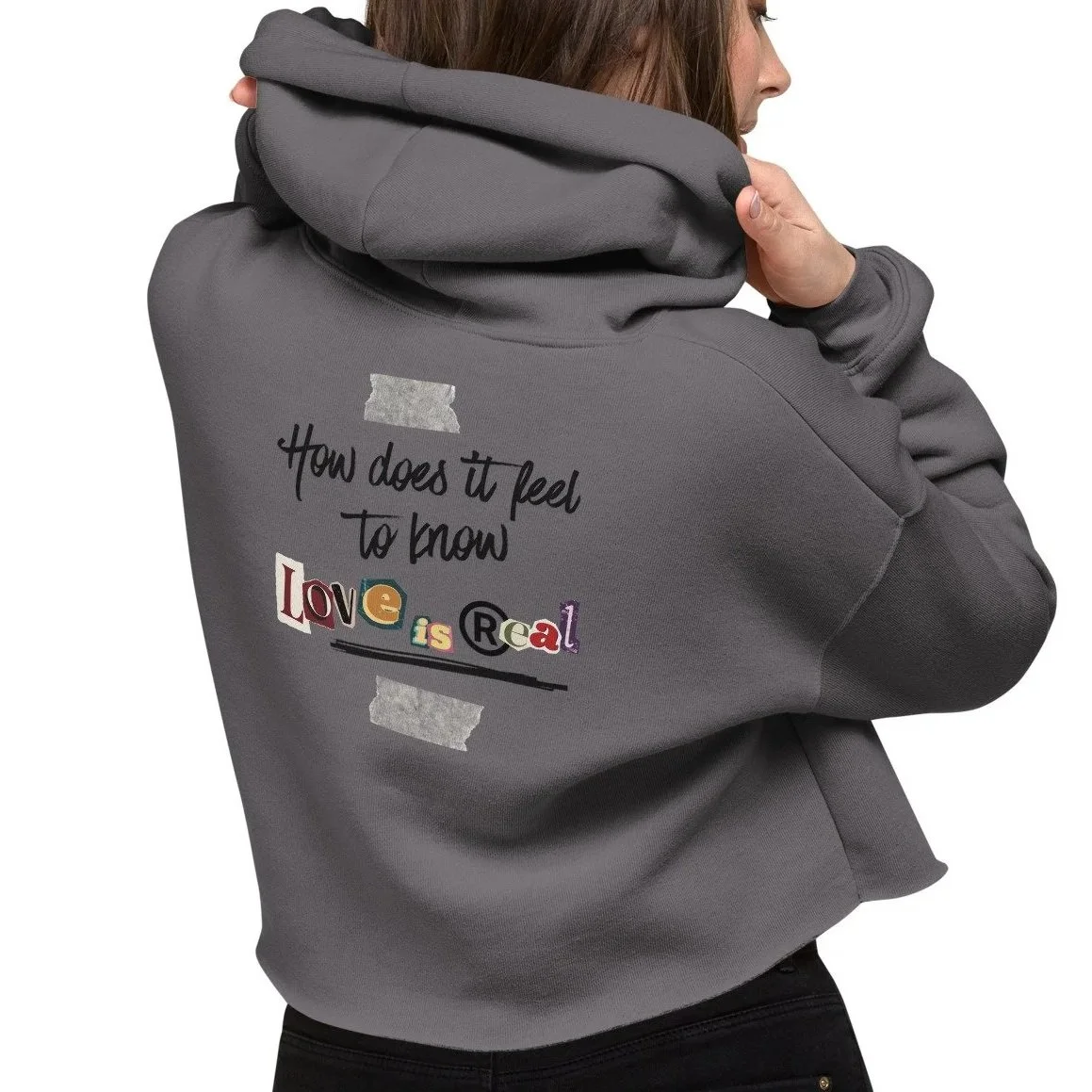 ROME | LOVE IS REAL : STUDIO CROP HOODIE