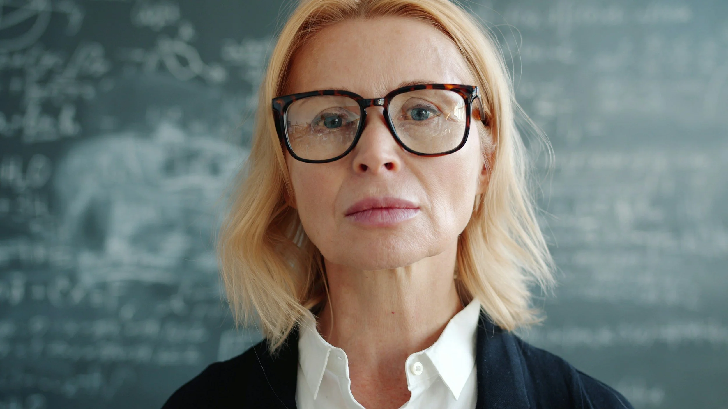 Successful person appearing calm externally but stressed and overwhelmed internally