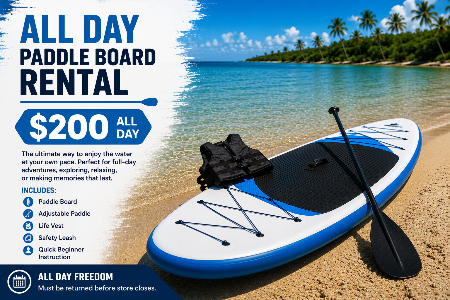 All Day Paddle Board Rental