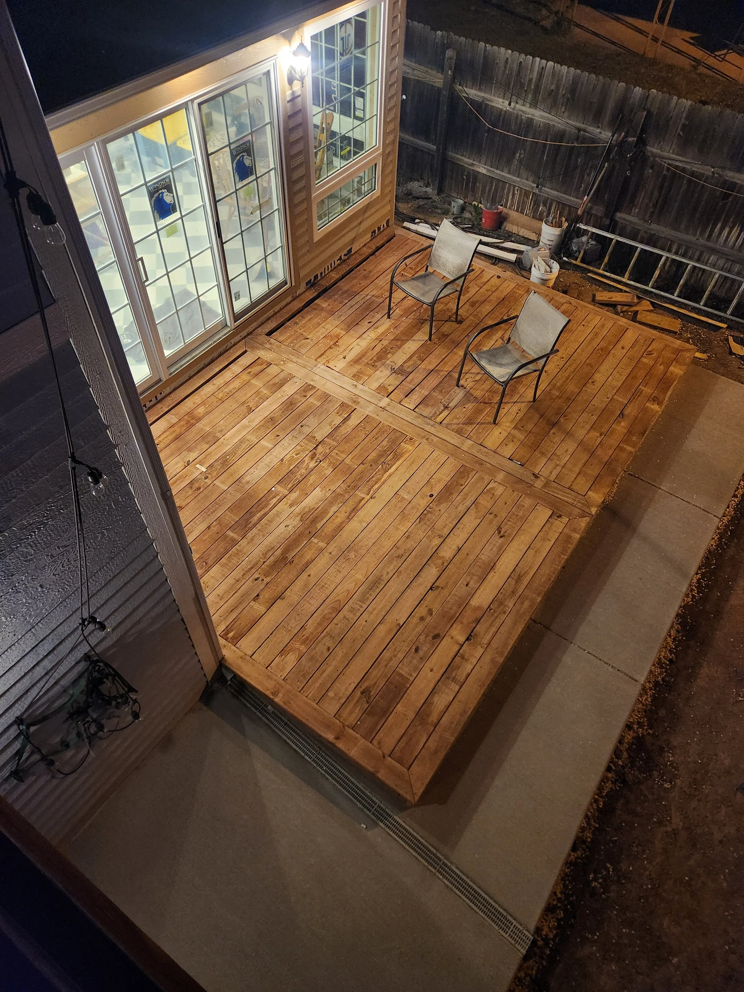 Patio style wood deck in Northern Colorado