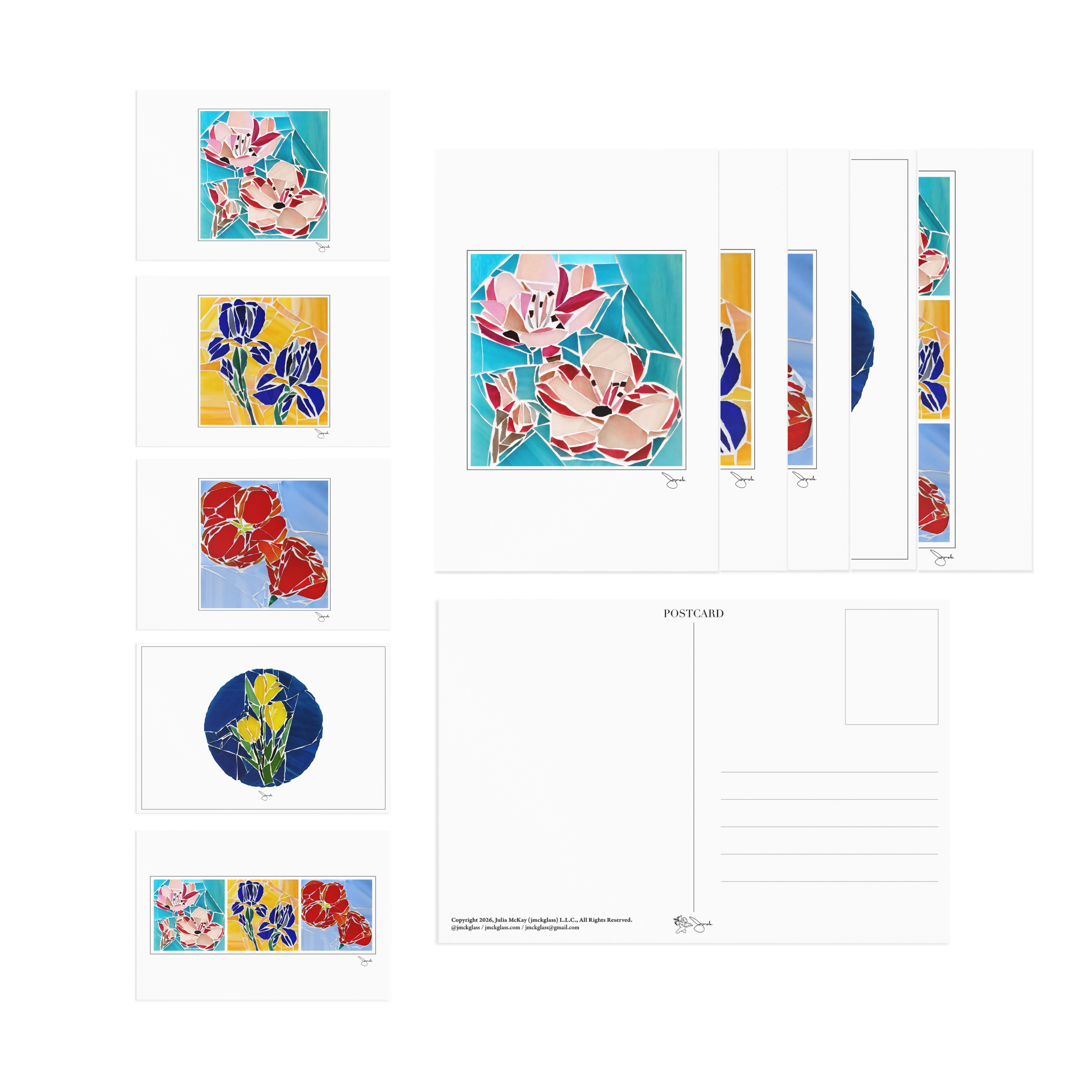Floral Mosaic Mini Series Postcards - Set of 10