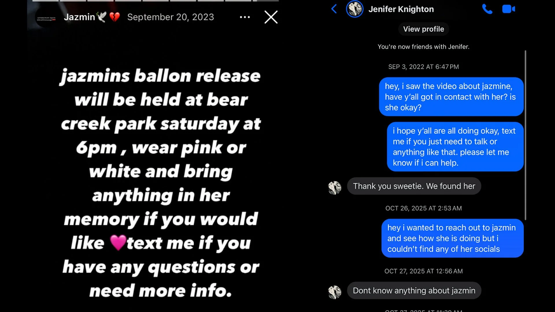 Dr. Candice Matthews questions status of Jazmin Perez after balloon release and conflicting statements